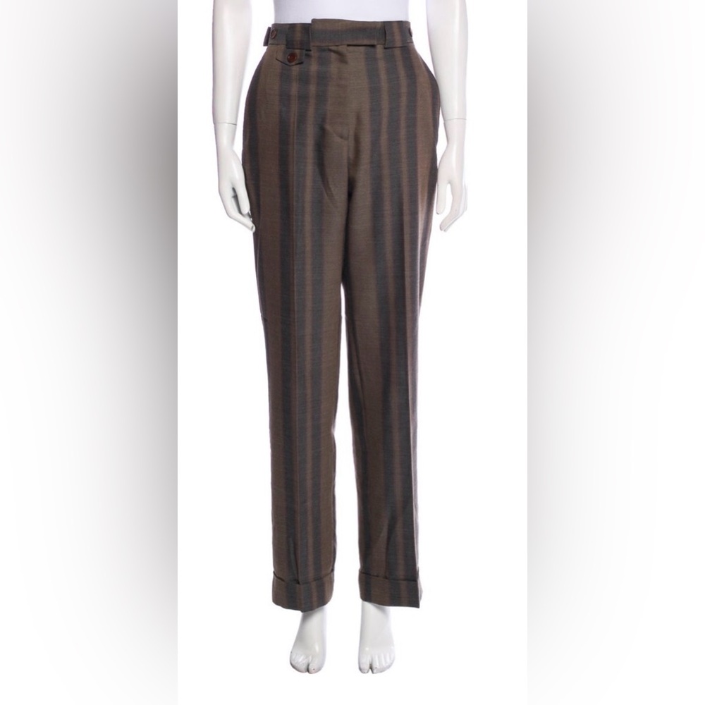Wales Bonner Brown and Black Striped Straight-Leg Pants